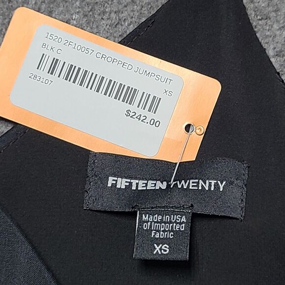 Fifteen Twenty Cropped Jumpsuit Womens XS Black Wide Leg Sleeveless Dressy USA - Picture 7 of 10